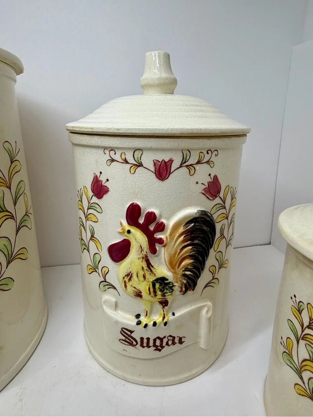 Vintage Royal Sealy Japan Rooster Canister Set (3 Pieces)